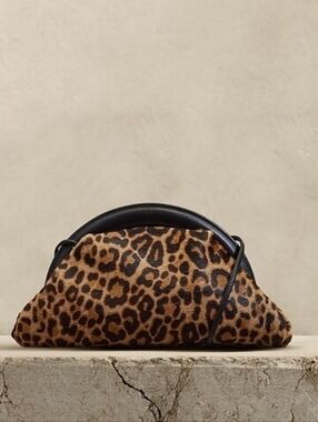 Banana Republic Stellita Leopard Haircalf Mini Clutch Italy
